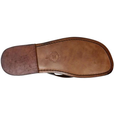 Dark brown leather thongs sandals for men Handmade