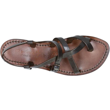 womens italian leather sandals dark brown hand made leather