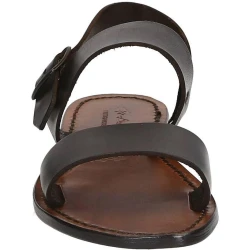 Brown leather women's franciscan sandals handmade in Italy