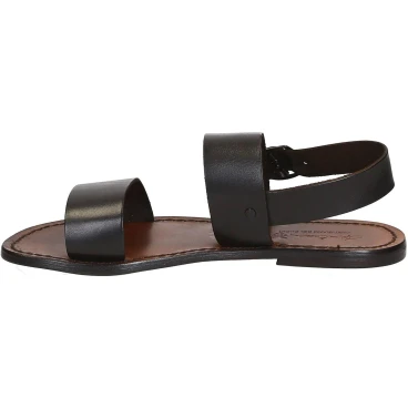 Braune Franziskaner-Ledersandalen für Damen in Italien von Handgefertigt