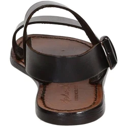 Braune Franziskaner-Ledersandalen für Damen in Italien von Handgefertigt