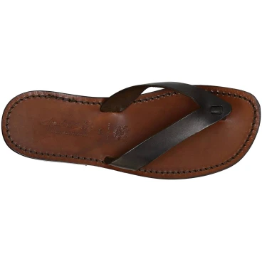 Tong homme en cuir artisanal fait en Italie