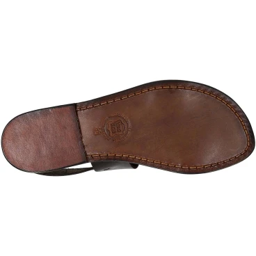 Braune Franziskaner-Ledersandalen für Damen in Italien von Handgefertigt