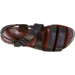 Brown leather ladies franciscan sandals handmade in Italy