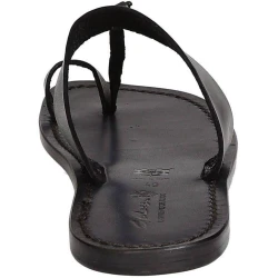 Sandals tong cuir homme noir fait à la main en Italie