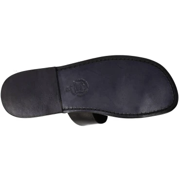 Black leather thong sandals Handmade in Italy