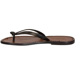 Handmade thong sandals for women dark brown leather