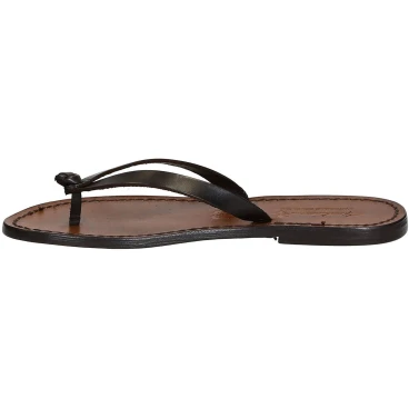 Tongs en cuir femme travaillé à main tête de maure