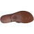 Flache handgearbeitete Riemchen-Sandalen für Frauen aus dunkelbraunem Leder