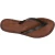 Flache handgearbeitete Riemchen-Sandalen für Frauen aus dunkelbraunem Leder