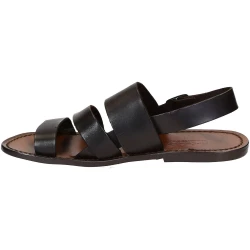 Sandalias de cuero marrón hecho a mano en Italia para los hombres