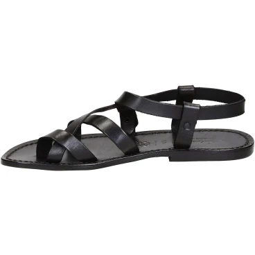 Gladiator sandals for men in black real calf leather