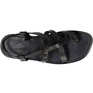 Gladiator sandals for men in black real calf leather
