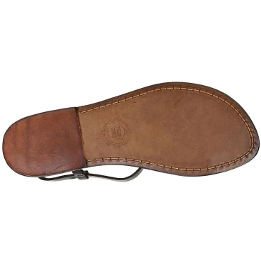 Handgefertigte dunkelbraune flache Sandalen für Frauen