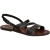 Flache Sandalen in dunkelbraunem Leder für damen