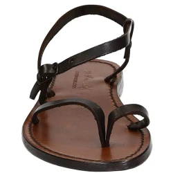 Dunkelbraune flache flip flop Sandalen für Frauen