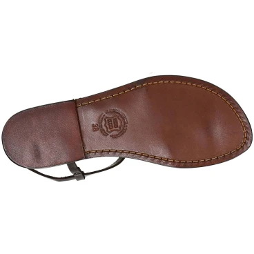 Dark brown flat thong sandals for women