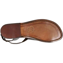 Womens sandals in dark brown leather handmade in Italy