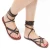 Womens strappy leather sandals Handmade in Italy in dark brown cuir