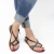 Ladies handmade sandals in dark brown leather Made in Italy