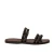 Hand gefertigte Damen-Slippersandalen aus dunkelbraunem Leder