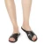 Black leather slide sandals for women handmade