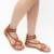 Sandalias de tiras de cuero de las mujeres hecho a mano en Italia en cuir vintage