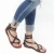 Hand gefertigte Damen-Sandalen im Slave-Look aus dunkelbraunem Leder