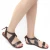 Womens sandals in dark brown leather handmade in Italy