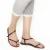 Dark brown flat thong sandals for women
