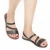 Women's brown leather flat sandals handmade