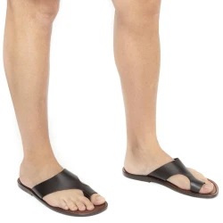 Brown leather thong sandals for men Handmade in Italy