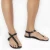 Handmade black leather thong sandals for men