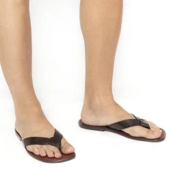 Hand gefertigte Herren-Zehensandalen mit Ledersohle