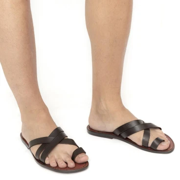 Herren Flip-Flop-Sandalen aus Leder in Italien von Hand gefertigt