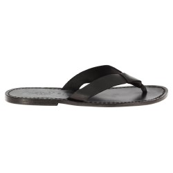 Chanclas de cuero negro para hombres artisanales