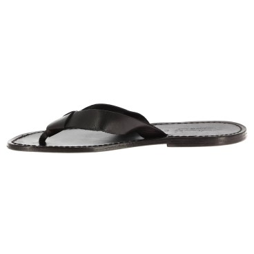Chanclas de cuero negro para hombres artisanales