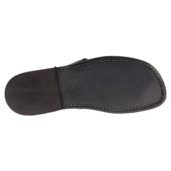 Infradito uomo in pelle nera fatti a mano