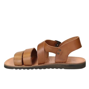 Handgefertigte Herren-Sandalen aus lederfarbig Leder