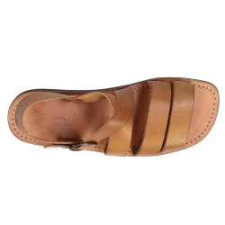 Sandalias hombre hechos a mano en Italia en cuero marron