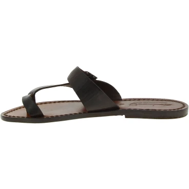 Braune Riemchensandalen für Damen aus Leder