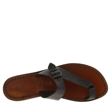 Braune Riemchensandalen für Damen aus Leder