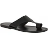 Herren Flip-Flop-Sandalen aus schwarze Leder in Italien von Handgefertigt