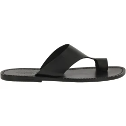 Black leather thong sandals for men Handmade in Italy