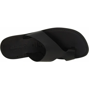 Black leather thong sandals for men Handmade in Italy