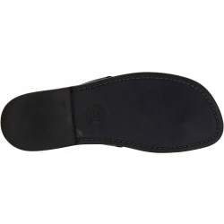 Sandale tong artisanales en cuir noir pour homme