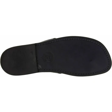 Black leather thong sandals for men Handmade in Italy
