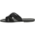 Tongs femme en cuir noir travaillés à la main en Italie