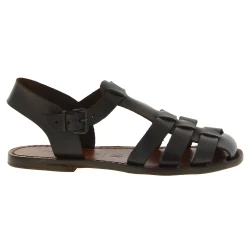 Sandales marron pour femme en cuir travaillé à la main en Italie