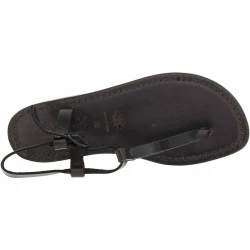 Sandalias en cuero negro hecha a mano en Italia